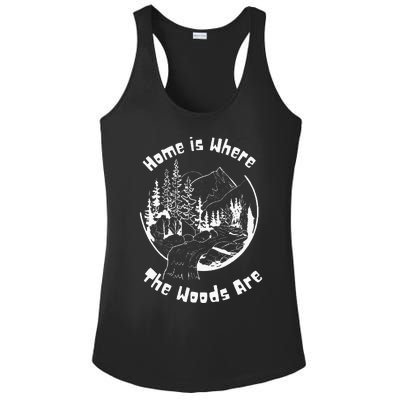 Home Is Where The Woods Are Ladies PosiCharge Competitor Racerback Tank