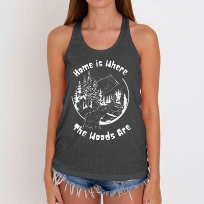 Home Is Where The Woods Are Women's Knotted Racerback Tank