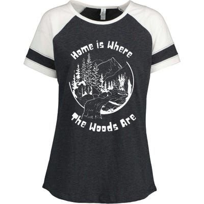 Home Is Where The Woods Are Enza Ladies Jersey Colorblock Tee