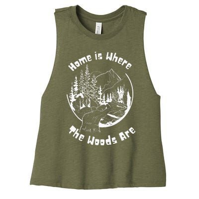 Home Is Where The Woods Are Women's Racerback Cropped Tank