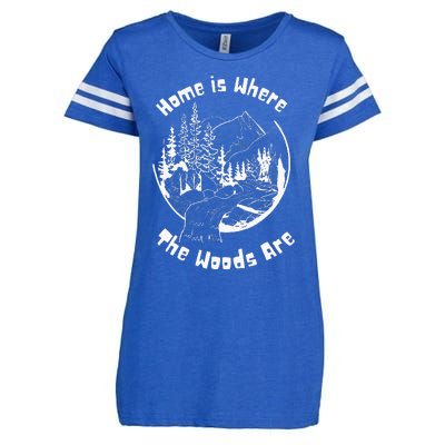 Home Is Where The Woods Are Enza Ladies Jersey Football T-Shirt