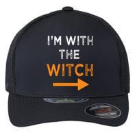 Halloween I'm With The Witch Funny Halloween Flexfit Unipanel Trucker Cap