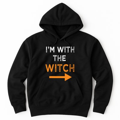 Halloween I'm With The Witch Funny Halloween Hoodie