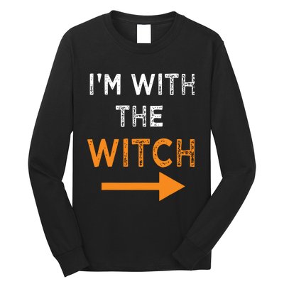 Halloween I'm With The Witch Funny Halloween Long Sleeve Shirt