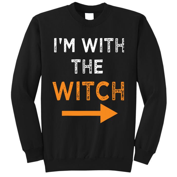 Halloween I'm With The Witch Funny Halloween Sweatshirt