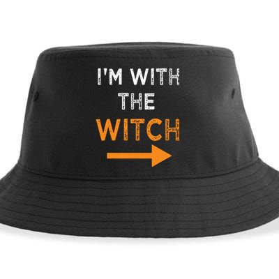 Halloween I'm With The Witch Funny Halloween Sustainable Bucket Hat