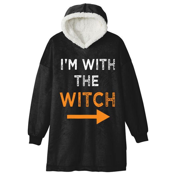 Halloween I'm With The Witch Funny Halloween Hooded Wearable Blanket