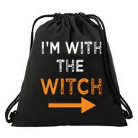 Halloween I'm With The Witch Funny Halloween Drawstring Bag