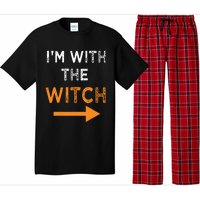 Halloween I'm With The Witch Funny Halloween Pajama Set