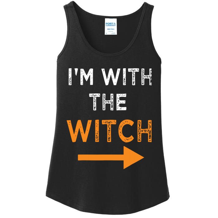 Halloween I'm With The Witch Funny Halloween Ladies Essential Tank