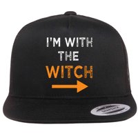 Halloween I'm With The Witch Funny Halloween Flat Bill Trucker Hat