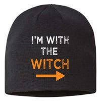 Halloween I'm With The Witch Funny Halloween Sustainable Beanie