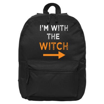 Halloween I'm With The Witch Funny Halloween 16 in Basic Backpack