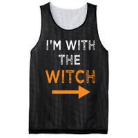 Halloween I'm With The Witch Funny Halloween Mesh Reversible Basketball Jersey Tank