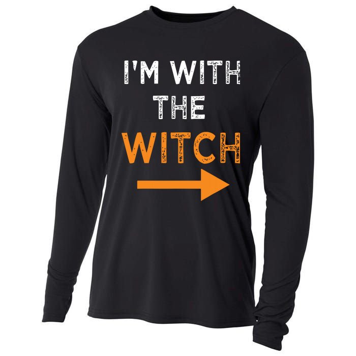 Halloween I'm With The Witch Funny Halloween Cooling Performance Long Sleeve Crew