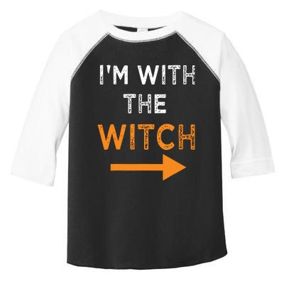 Halloween I'm With The Witch Funny Halloween Toddler Fine Jersey T-Shirt