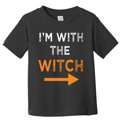 Halloween I'm With The Witch Funny Halloween Toddler T-Shirt