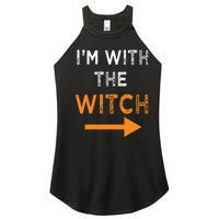 Halloween I'm With The Witch Funny Halloween Women's Perfect Tri Rocker Tank