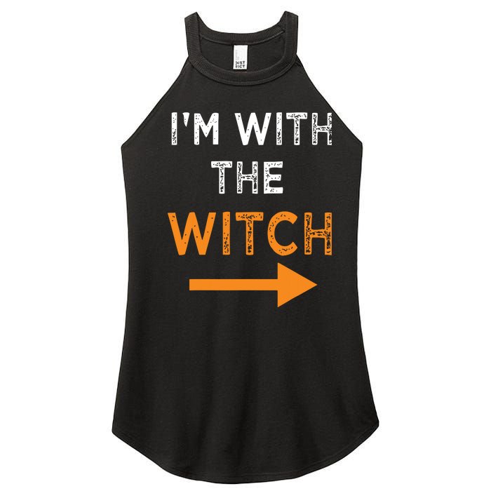 Halloween I'm With The Witch Funny Halloween Women's Perfect Tri Rocker Tank