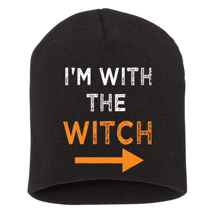 Halloween I'm With The Witch Funny Halloween Short Acrylic Beanie