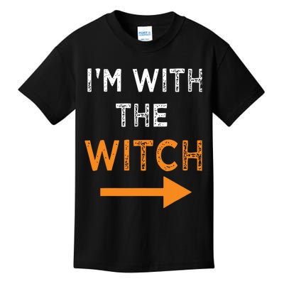 Halloween I'm With The Witch Funny Halloween Kids T-Shirt