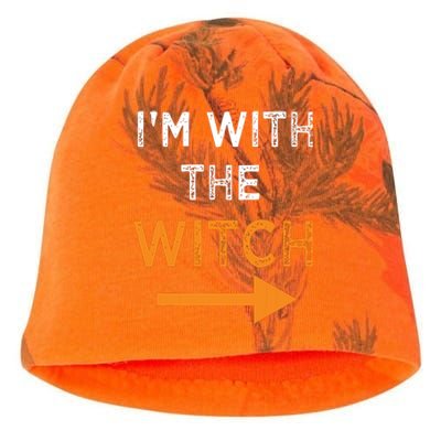 Halloween I'm With The Witch Funny Halloween Kati - Camo Knit Beanie