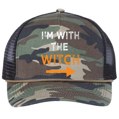 Halloween I'm With The Witch Funny Halloween Retro Rope Trucker Hat Cap