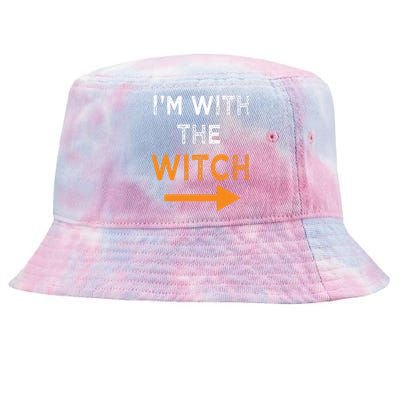 Halloween I'm With The Witch Funny Halloween Tie-Dyed Bucket Hat