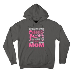 Heroes I Wear Pink For My Mom Breast Cancer Awareness Gift Hoodie