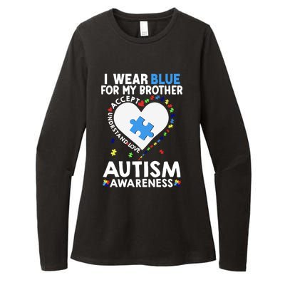 Heart I Wear Blue For My Brother Autism Awareness Month Gift Womens CVC Long Sleeve Shirt