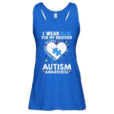 Heart I Wear Blue For My Brother Autism Awareness Month Gift Ladies Essential Flowy Tank