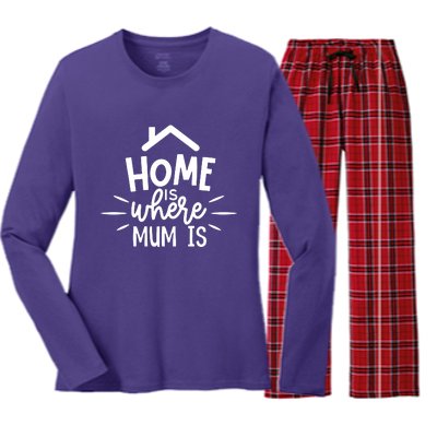 Home Is Where Mum Is Women's Long Sleeve Flannel Pajama Set 