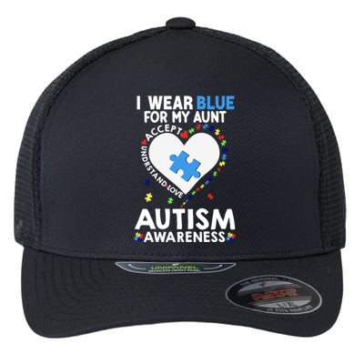 Heart I Wear Blue For My Son Autism Awareness Month Warrior Gift Flexfit Unipanel Trucker Cap