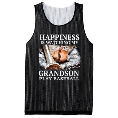 Happiness Is Watching My Grandson Play Baseball Mesh Reversible Basketball Jersey Tank