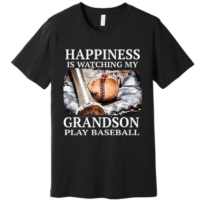 Happiness Is Watching My Grandson Play Baseball Premium T-Shirt