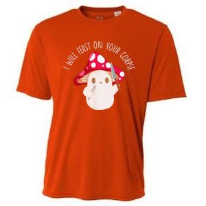 Halloween I Will Feast On Your Corpse Mushroom Funny Meme Cooling Performance Crew T-Shirt