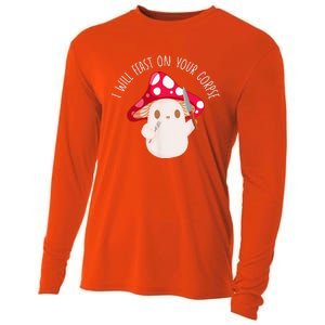 Halloween I Will Feast On Your Corpse Mushroom Funny Meme Cooling Performance Long Sleeve Crew