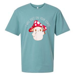 Halloween I Will Feast On Your Corpse Mushroom Funny Meme Sueded Cloud Jersey T-Shirt