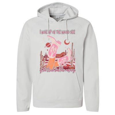 H.Ardy I Woke Up On The Wrong Side Of The Truck Bed Funny Performance Fleece Hoodie