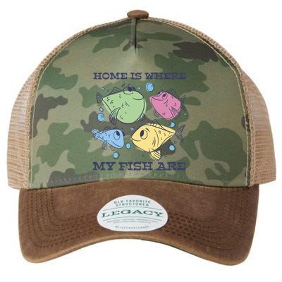Home Is Where My Fish Are Colorful Fishes Legacy Tie Dye Trucker Hat