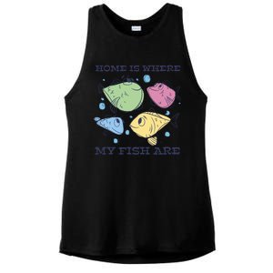 Home Is Where My Fish Are Colorful Fishes Ladies PosiCharge Tri-Blend Wicking Tank