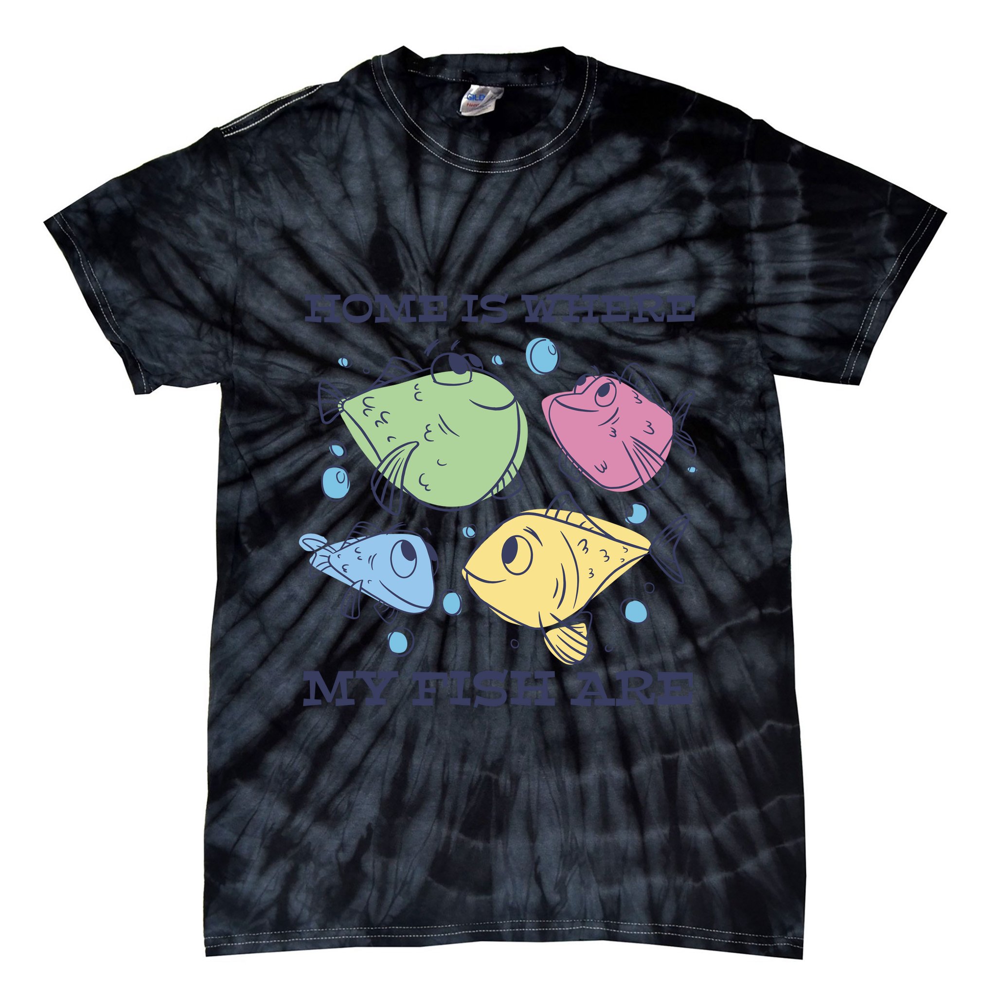 Home Is Where My Fish Are Colorful Fishes Tie-Dye T-Shirt