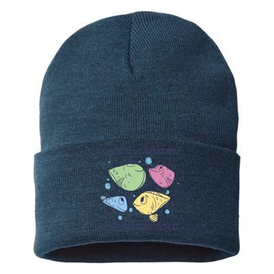 Home Is Where My Fish Are Colorful Fishes Sustainable Knit Beanie