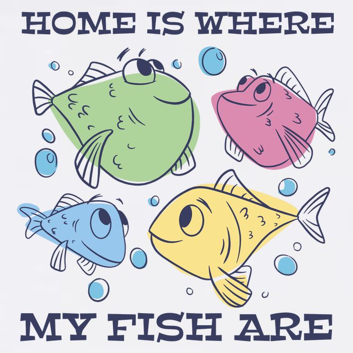 Home Is Where My Fish Are Colorful Fishes Doggie Tank
