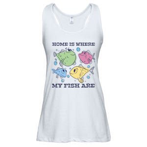 Home Is Where My Fish Are Colorful Fishes Ladies Essential Flowy Tank