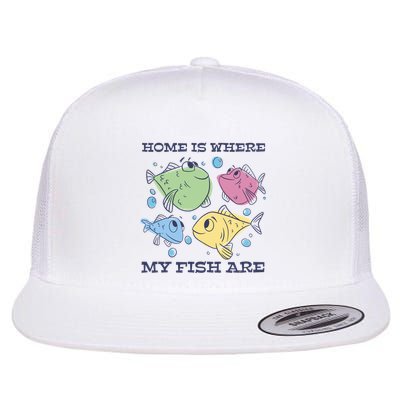 Home Is Where My Fish Are Colorful Fishes Flatbill Hat