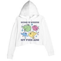 Home Is Where My Fish Are Colorful Fishes Crop Fleece Hoodie