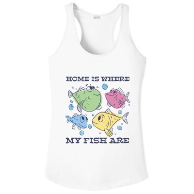 Home Is Where My Fish Are Colorful Fishes Ladies PosiCharge Competitor Racerback Tank