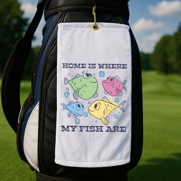 Home Is Where My Fish Are Colorful Fishes Golf Towel