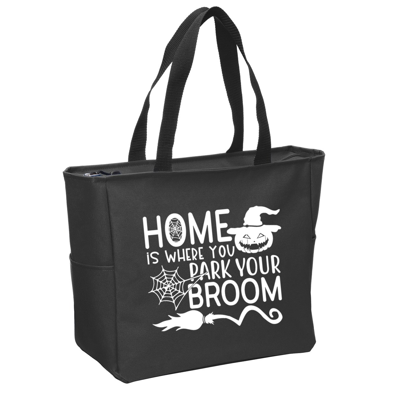 Home Is Where You Park Your Broom Zip Tote Bag